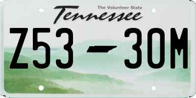 TN license plate Z5330M