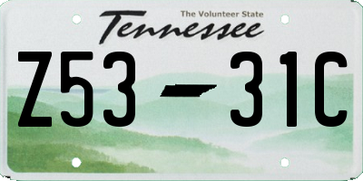 TN license plate Z5331C