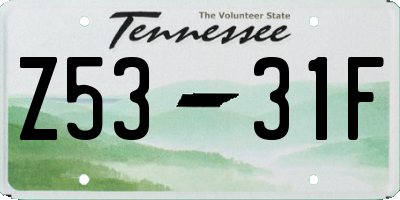 TN license plate Z5331F