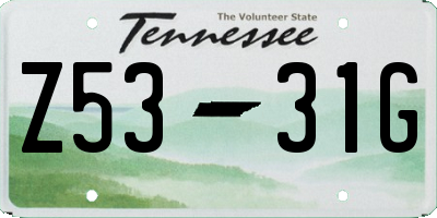 TN license plate Z5331G
