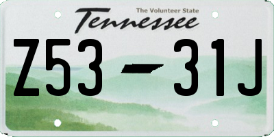 TN license plate Z5331J