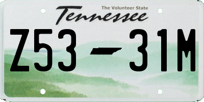 TN license plate Z5331M