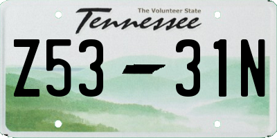 TN license plate Z5331N