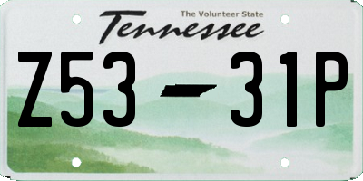 TN license plate Z5331P