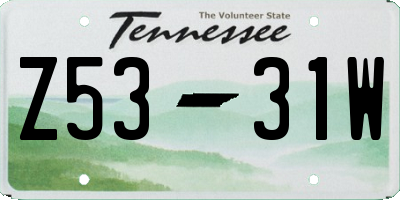 TN license plate Z5331W