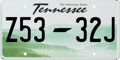 TN license plate Z5332J