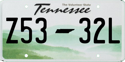 TN license plate Z5332L