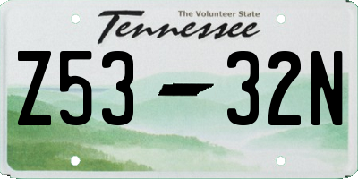 TN license plate Z5332N