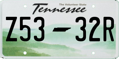 TN license plate Z5332R