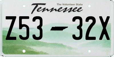 TN license plate Z5332X