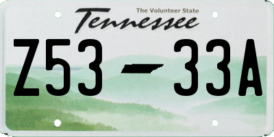 TN license plate Z5333A