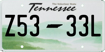 TN license plate Z5333L
