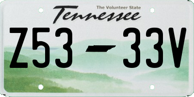 TN license plate Z5333V