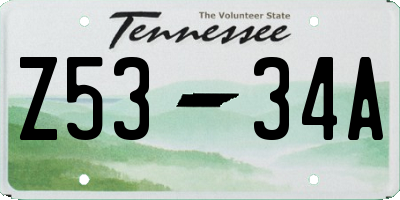 TN license plate Z5334A