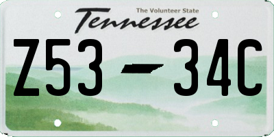 TN license plate Z5334C