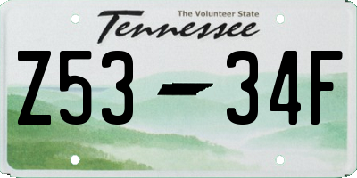 TN license plate Z5334F