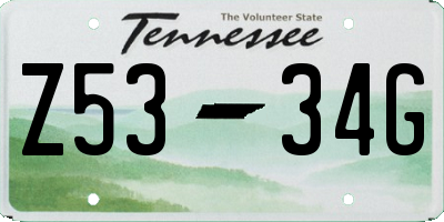 TN license plate Z5334G