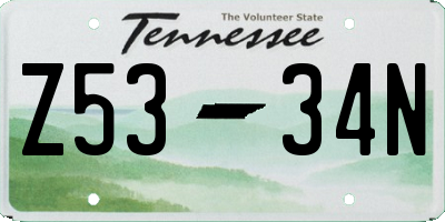 TN license plate Z5334N