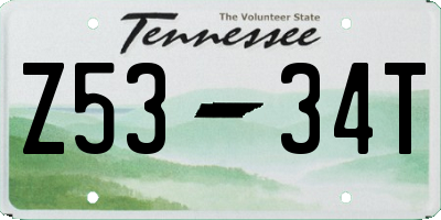 TN license plate Z5334T