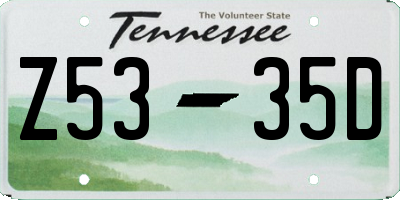 TN license plate Z5335D