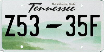 TN license plate Z5335F