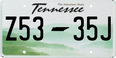TN license plate Z5335J