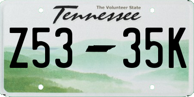 TN license plate Z5335K