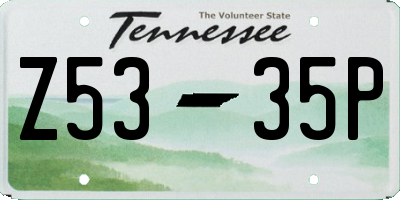 TN license plate Z5335P
