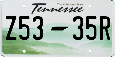 TN license plate Z5335R