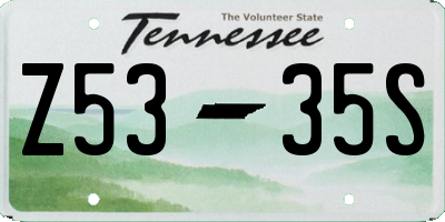 TN license plate Z5335S