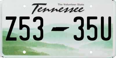 TN license plate Z5335U