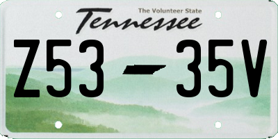 TN license plate Z5335V