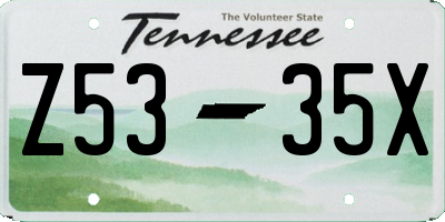 TN license plate Z5335X