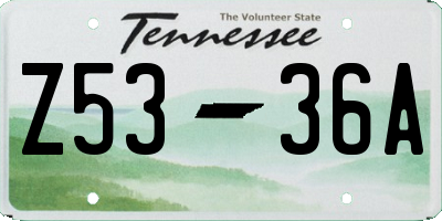 TN license plate Z5336A