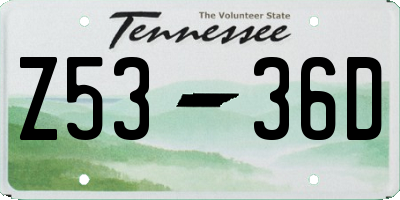 TN license plate Z5336D