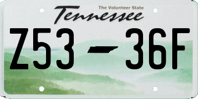 TN license plate Z5336F