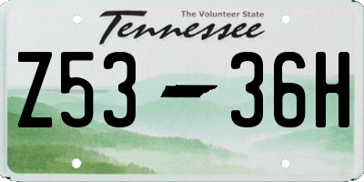 TN license plate Z5336H