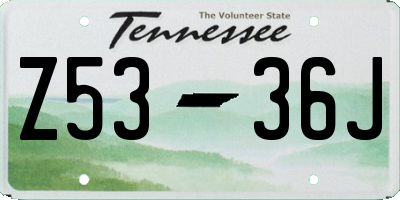 TN license plate Z5336J