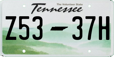 TN license plate Z5337H