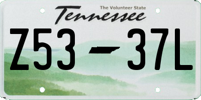 TN license plate Z5337L