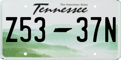 TN license plate Z5337N