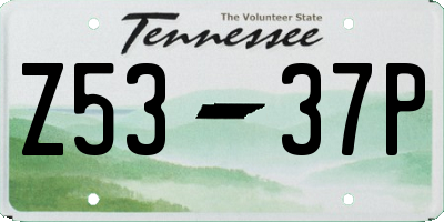 TN license plate Z5337P