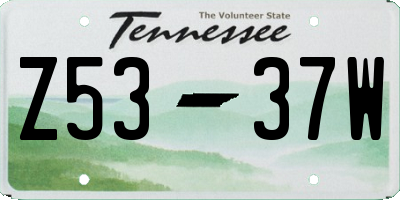 TN license plate Z5337W