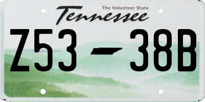 TN license plate Z5338B