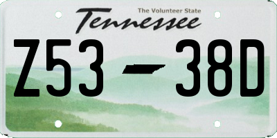 TN license plate Z5338D