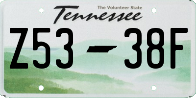 TN license plate Z5338F