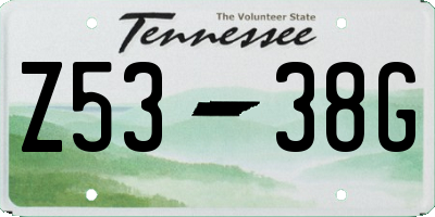 TN license plate Z5338G