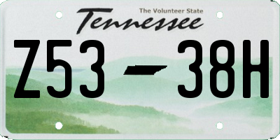 TN license plate Z5338H