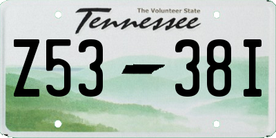 TN license plate Z5338I