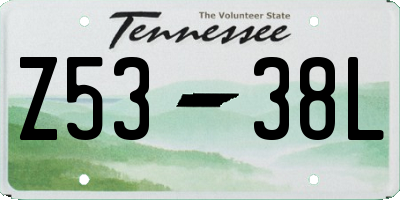 TN license plate Z5338L